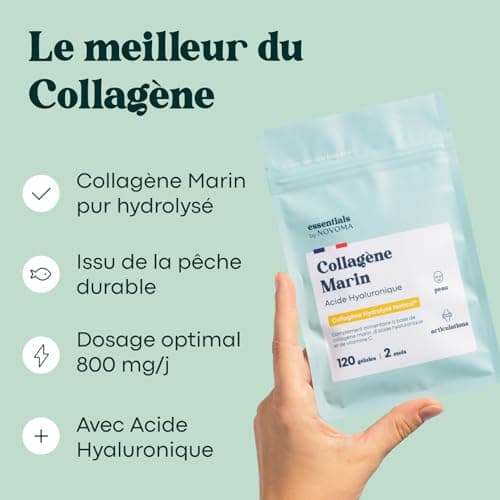 Collagène Marin + Acide Hyaluronique Vitamine C 120 Gélules – Cure 2 Mois